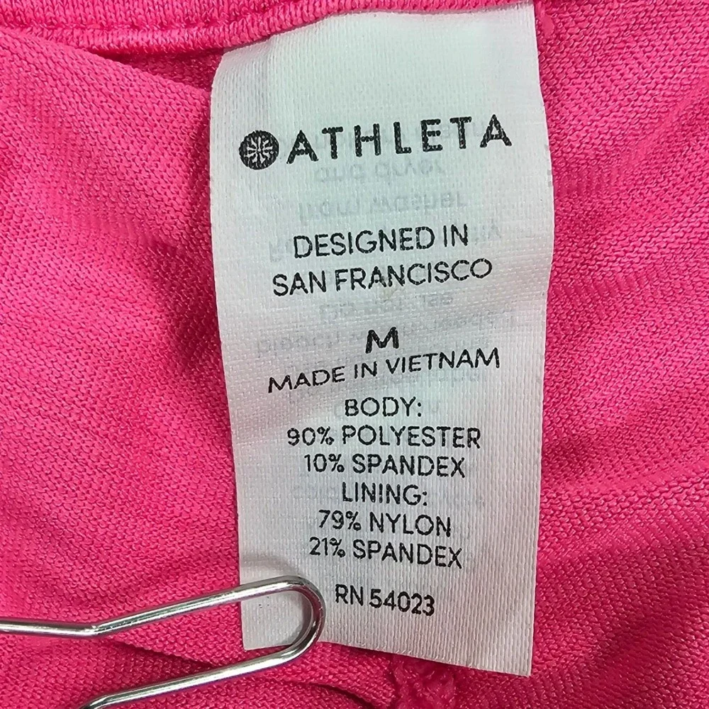 Athleta Pacifica Illume UPF Tee Pink Heathered Half Zip Rash Guard Shirt‎ Medium